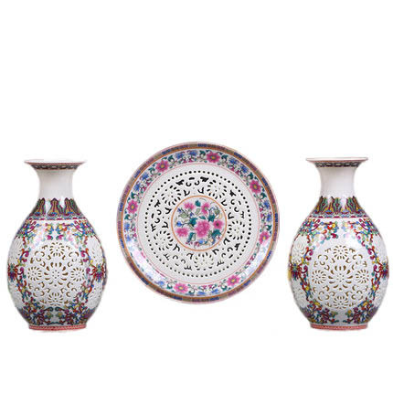 porcelain for Jahrriesnge hollow vase set 3 pcs cna0909 porcelain Jahrriesnge for hollow vase set 3 pcs cna0909