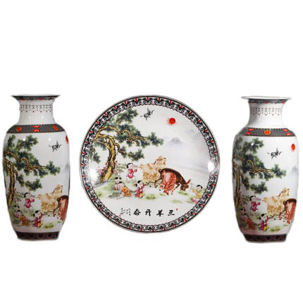 porcelain for Jahrriesnge sheep vase set 3pcs cna1048 porcelain Jahrriesnge for sheep vase set 3pcs cna1048