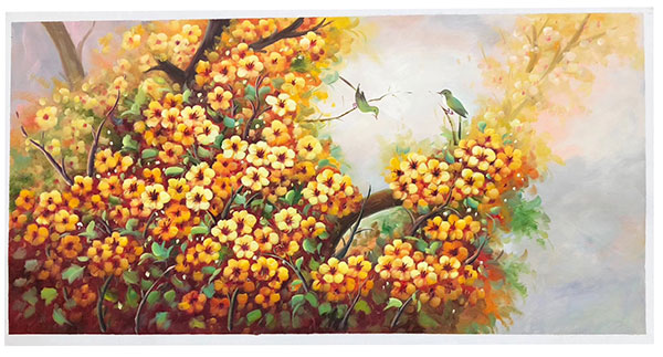 Oil Painting for JAHRRIESNGE yellow-flower-lpg0393 Oil Painting JAHRRIESNGE for yellow-flower-lpg0393
